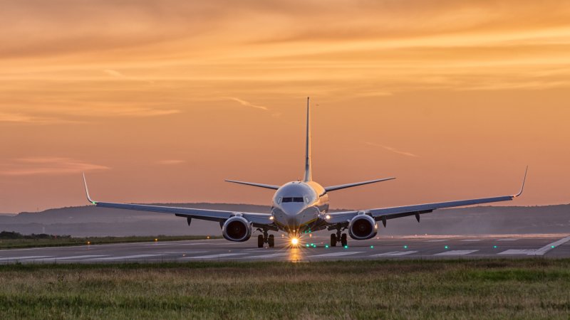 Jet on runway